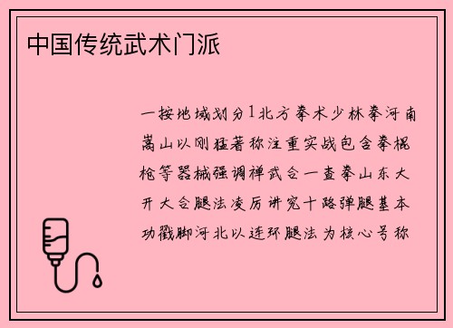 中国传统武术门派